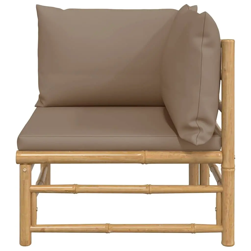Outdoor Corner Sofa Garden Sectional Seating with Taupe Cushions Modular