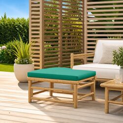 Durable Outdoor Bamboo Footstool with Comfortable Cushion