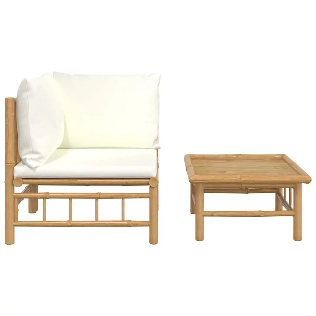 2 Piece Bamboo Lounge Set with Coffee Table
