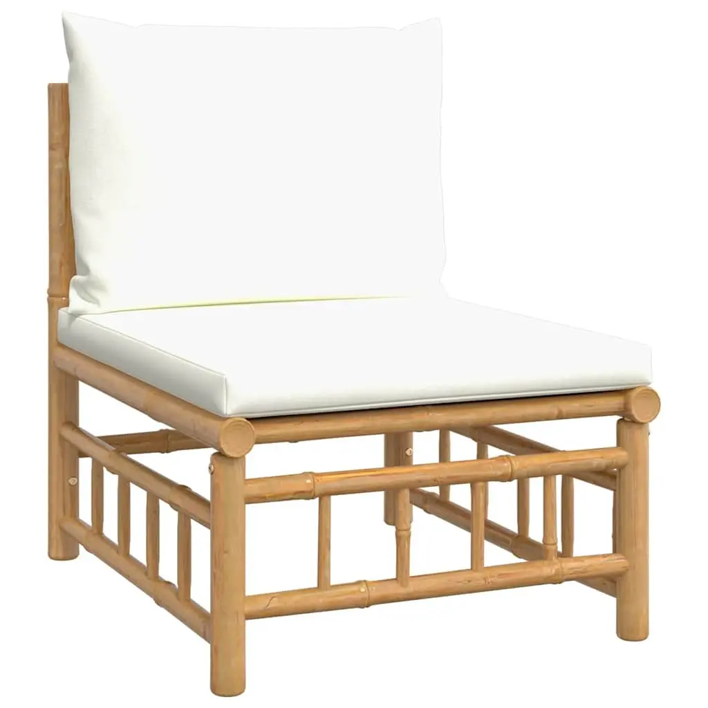 Bamboo Garden Middle Sofa with Cream Cushions