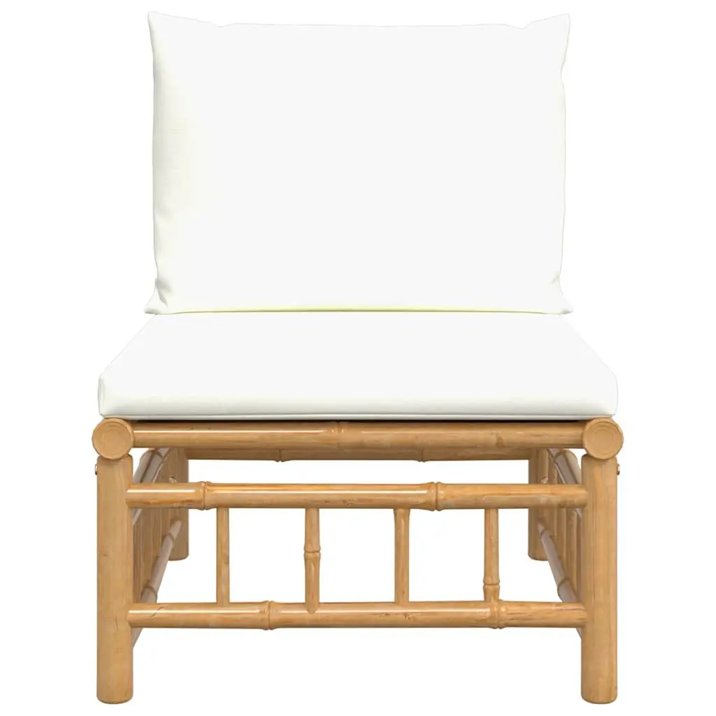 Bamboo Garden Middle Sofa with Cream Cushions
