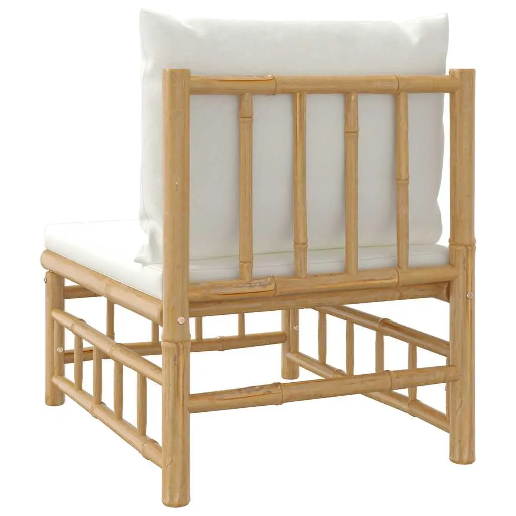 Bamboo Garden Middle Sofa with Cream Cushions