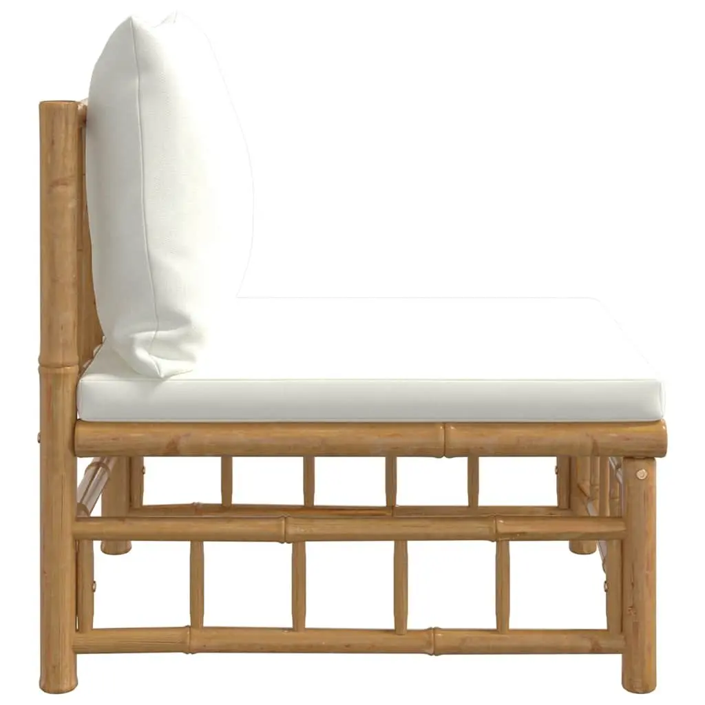 Bamboo Garden Middle Sofa with Cream Cushions