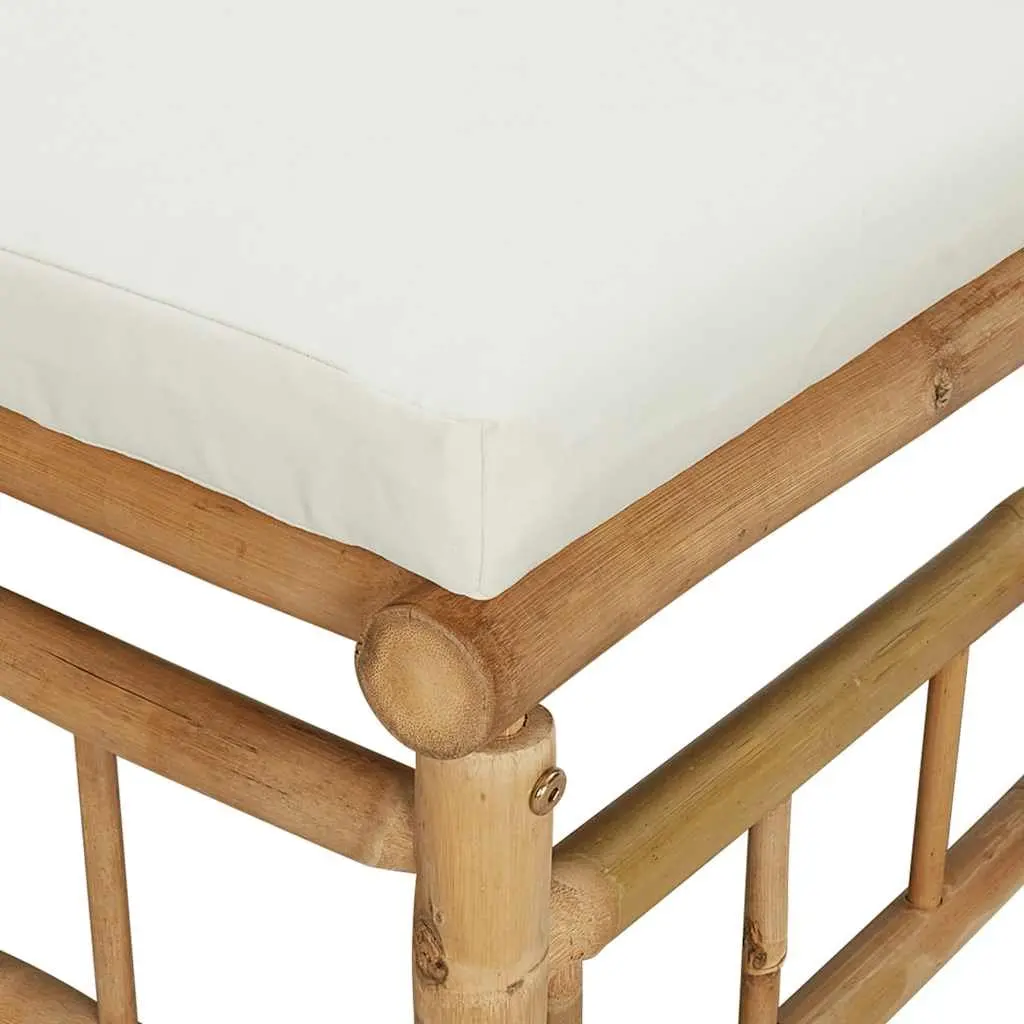 Bamboo Garden Middle Sofa with Cream Cushions