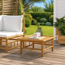 Sturdy Brown Bamboo Outdoor Garden Table 65x55x30cm