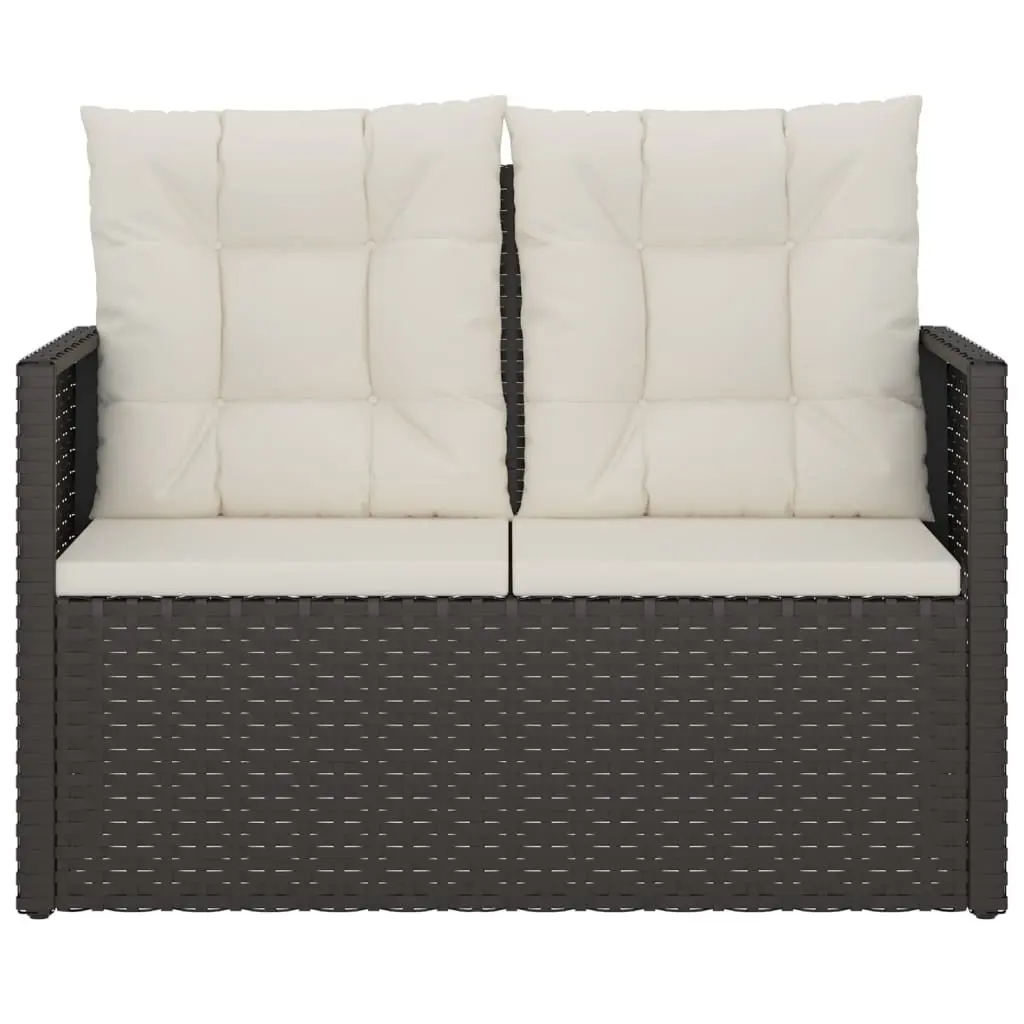 Black Garden Bench with Cushions 105cm