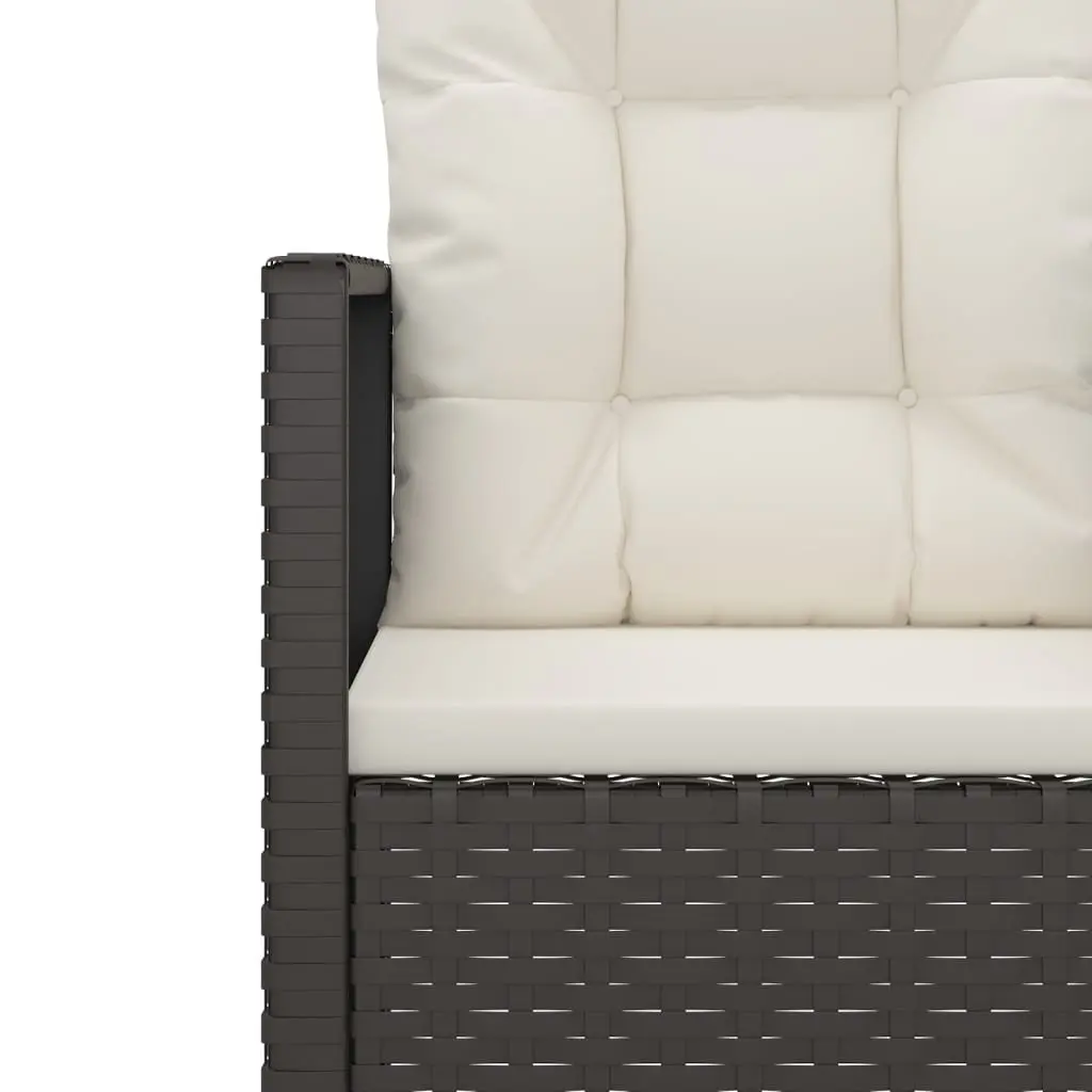 Black Garden Bench with Cushions 105cm