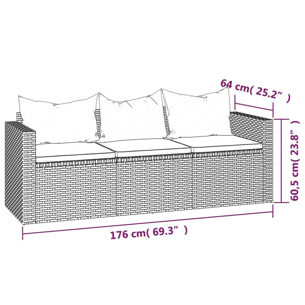 Black Poly Rattan Outdoor Lounge Set