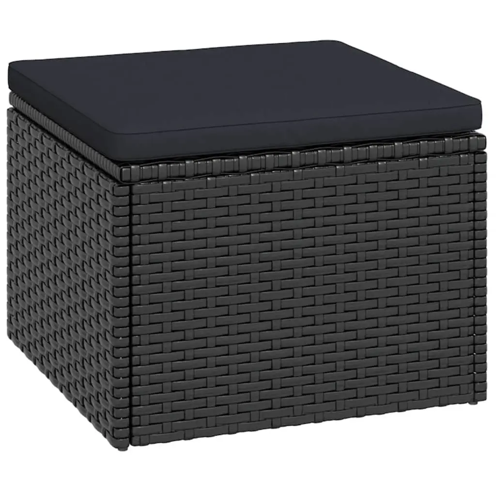 Black Poly Rattan Outdoor Lounge Set