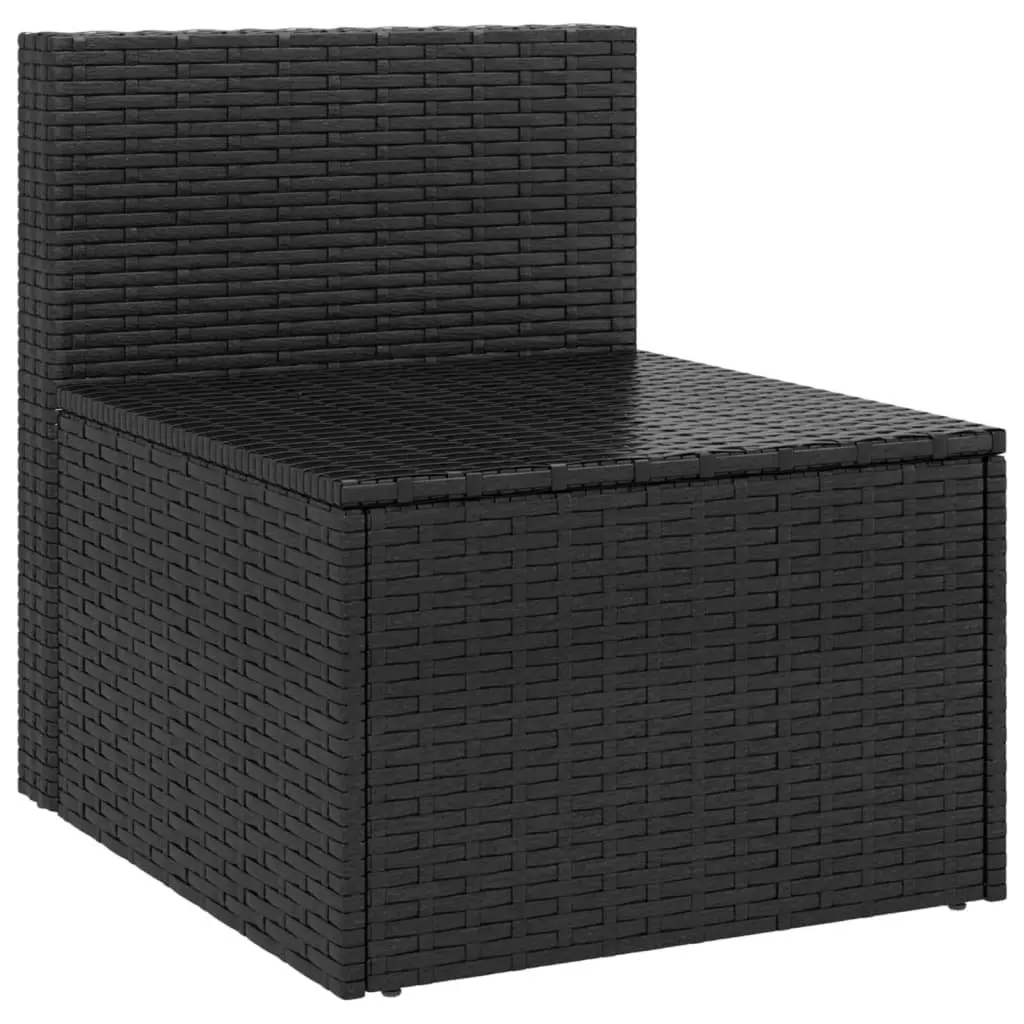 Black Outdoor Rattan Sectional Sofa Set with Cushions