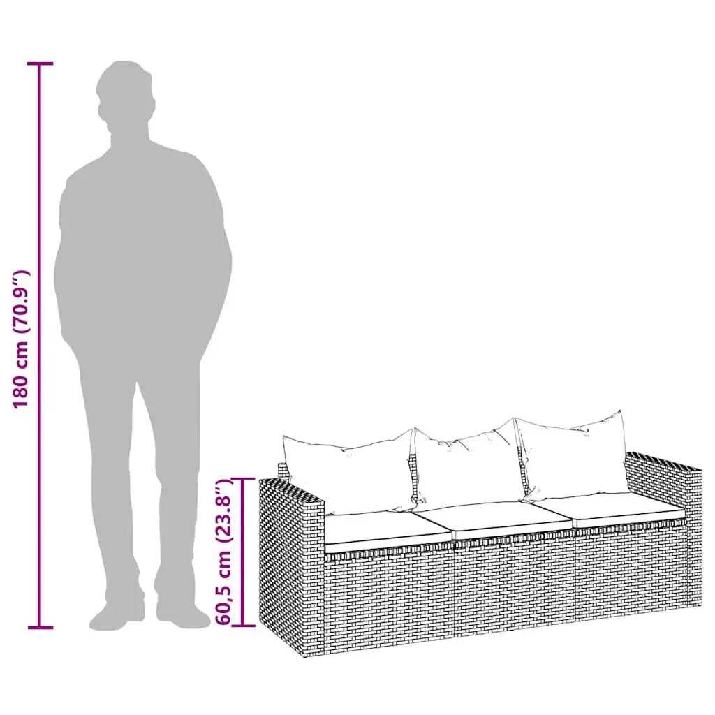 3-Seater Garden Sofa with Adjustable Roof