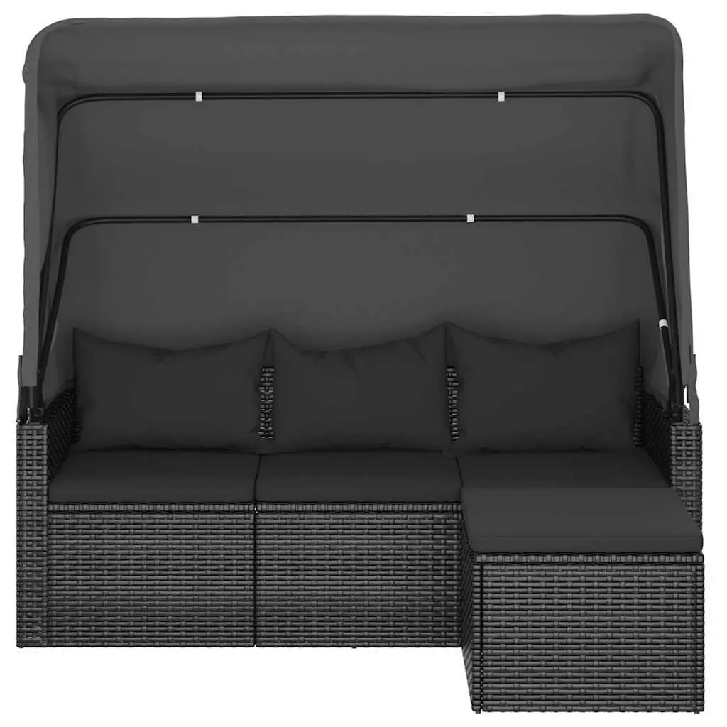 3-Seater Garden Sofa with Adjustable Roof
