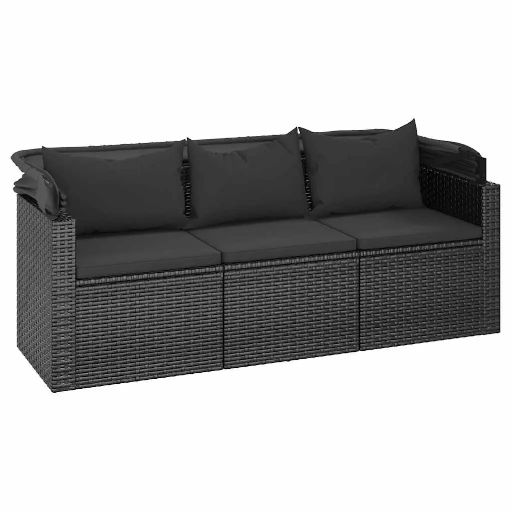 3-Seater Garden Sofa with Adjustable Roof