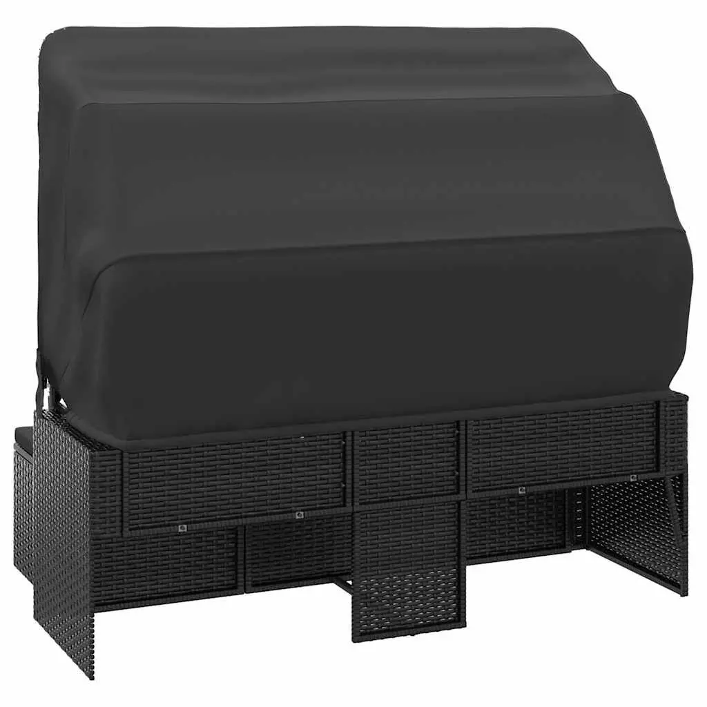 3-Seater Garden Sofa with Adjustable Roof