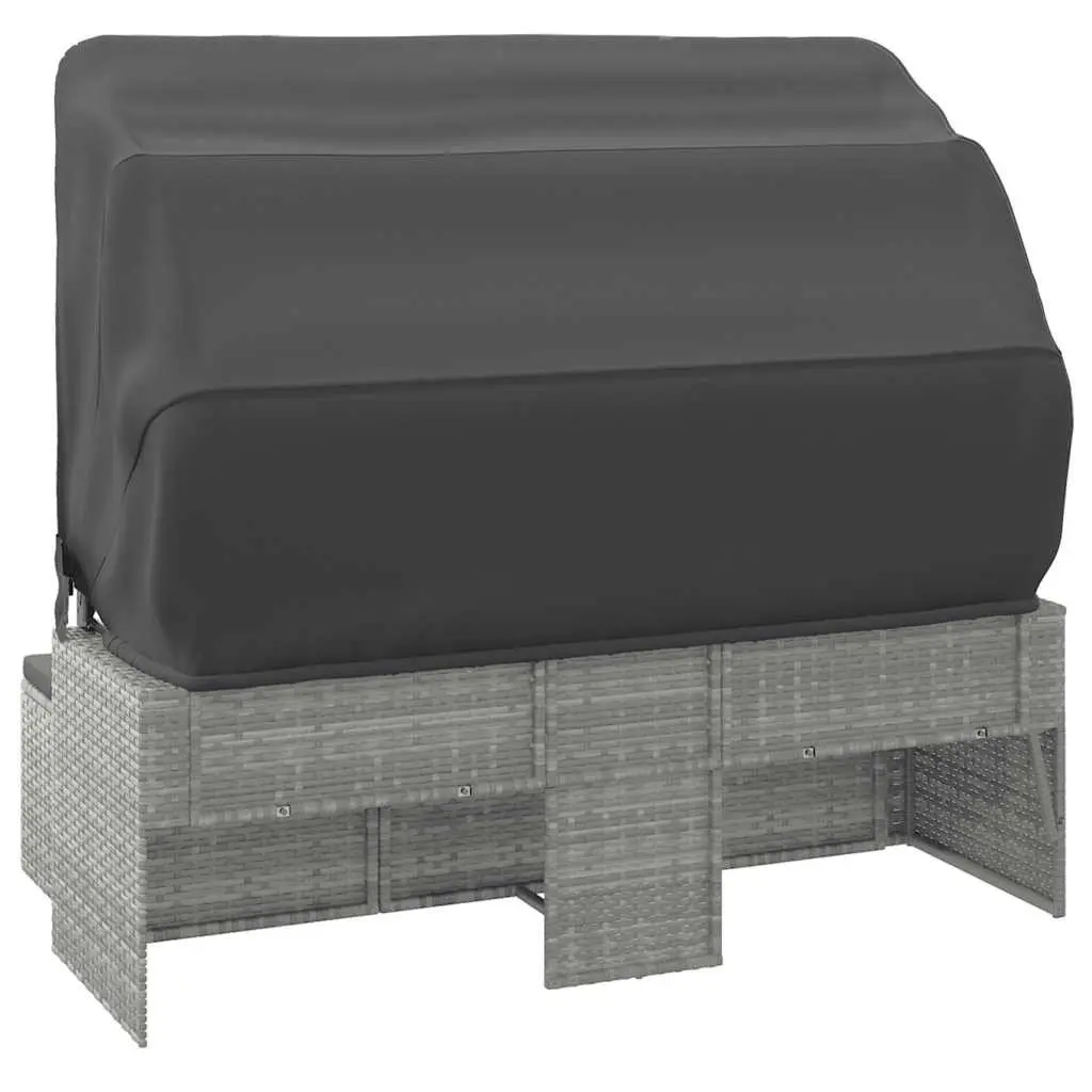 3-Seater Outdoor Sofa with Adjustable Roof