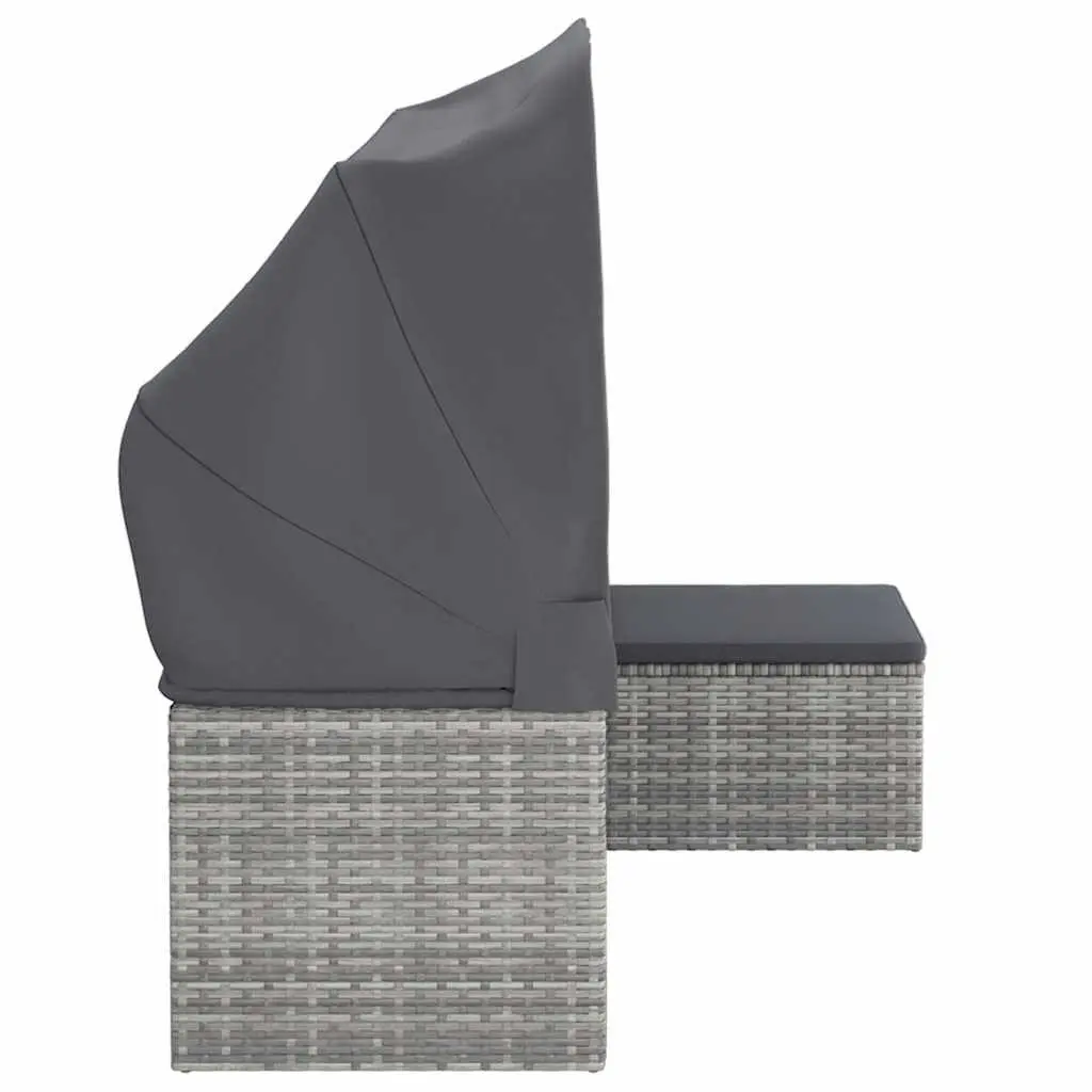 3-Seater Outdoor Sofa with Adjustable Roof
