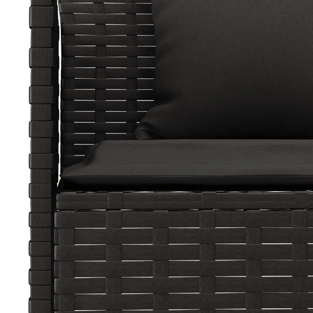 2 Piece Garden Dining Set in Black Poly Rattan