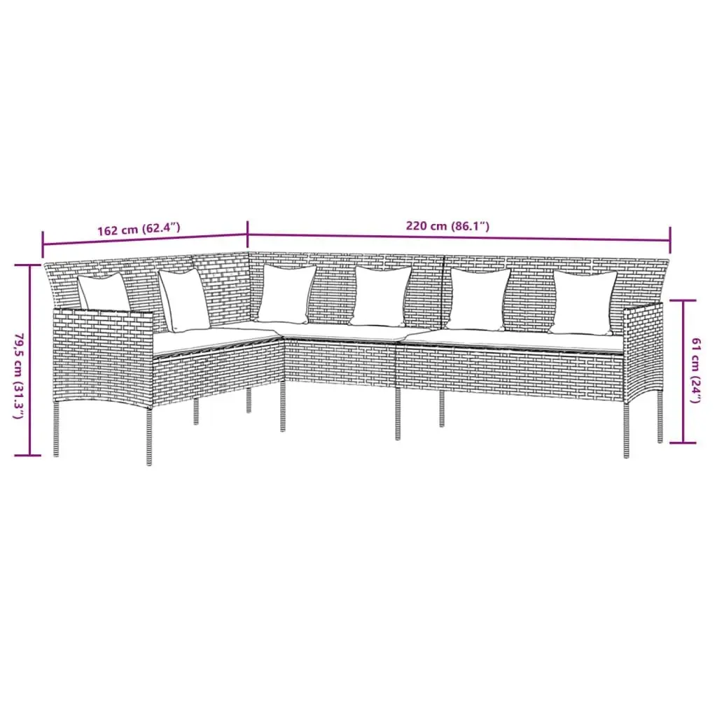 2 Piece Garden Dining Set in Black Poly Rattan