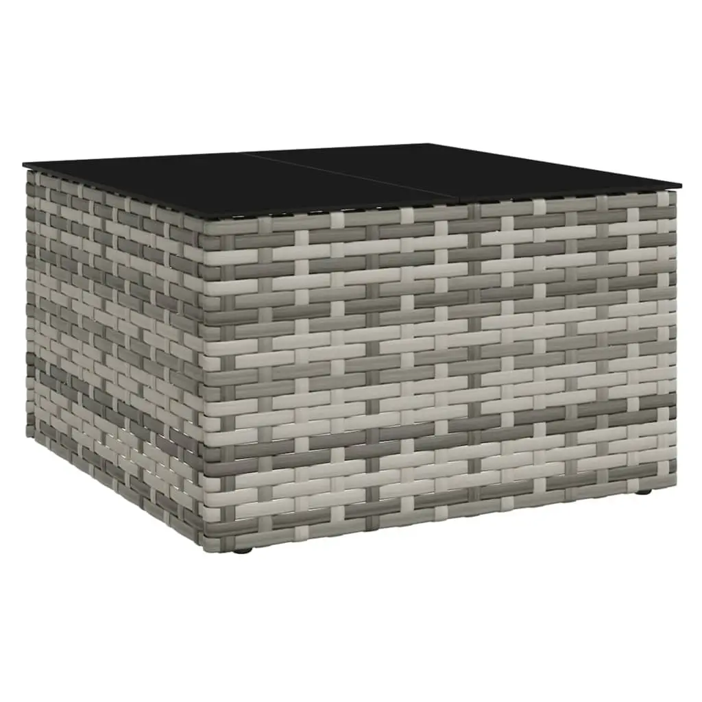 2 Piece Garden Lounge Set PE Rattan Grey with Cushions