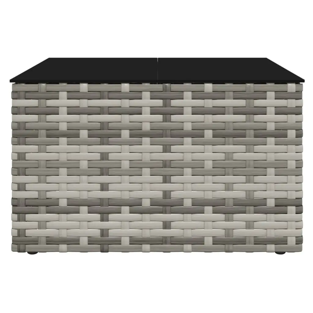 2 Piece Garden Lounge Set PE Rattan Grey with Cushions