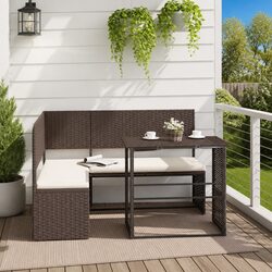 High-Quality L-Shaped Garden Sofa Set with Cushions
