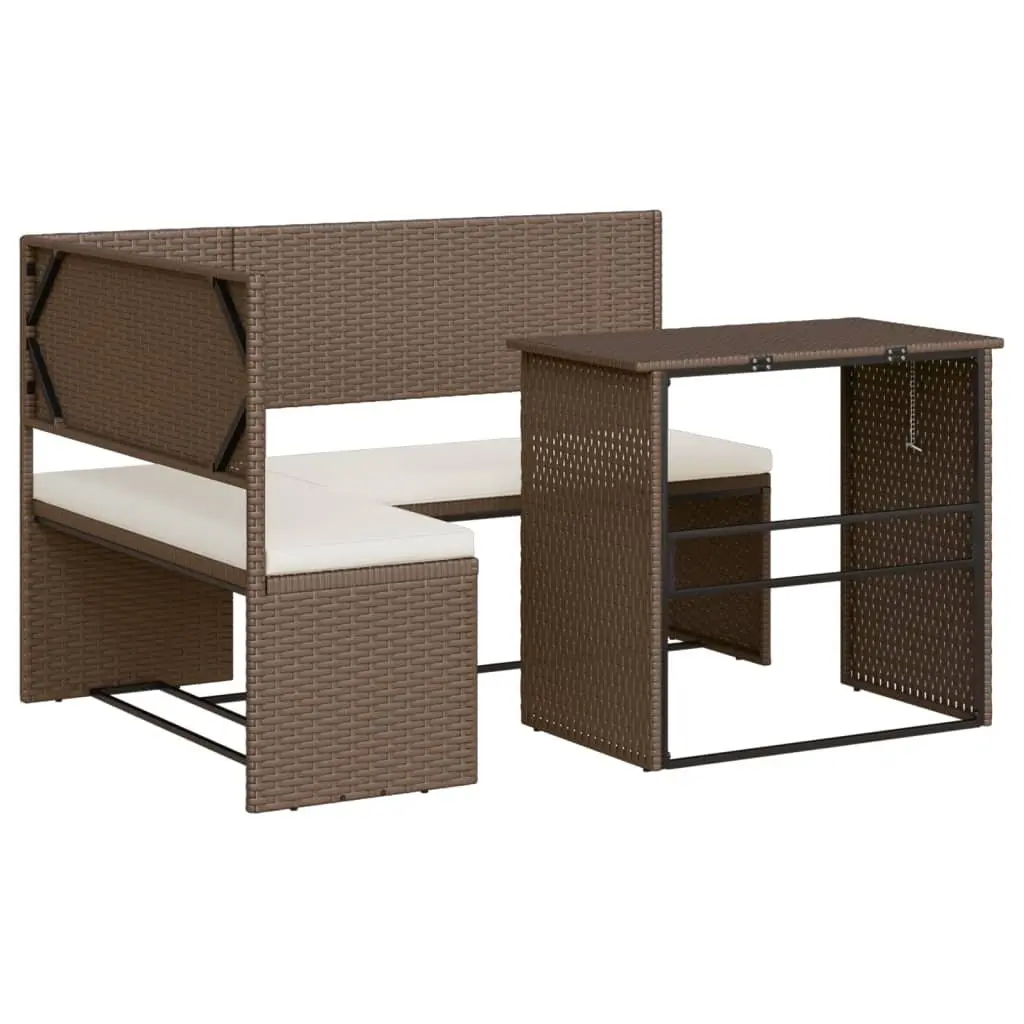 L-Shaped Garden Sofa Set with Cushions