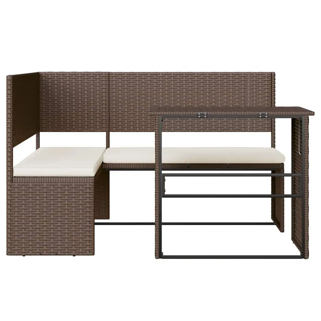 L-Shaped Garden Sofa Set with Cushions