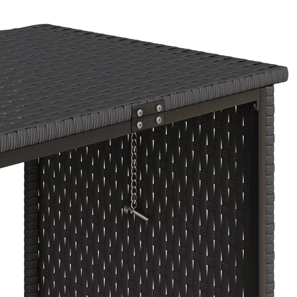 L-Shaped Sofa Set Poly Rattan Outdoor Patio Furniture Black