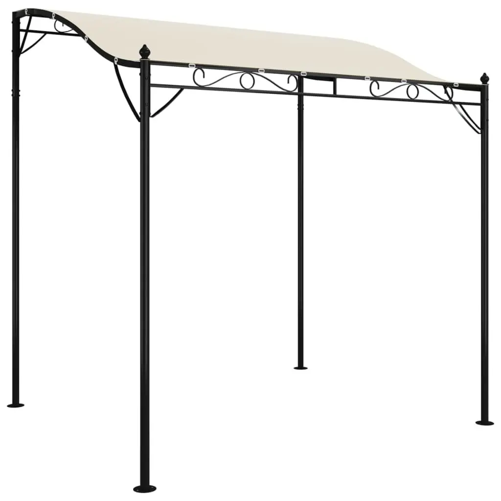 Gazebo Tent Steel Frame Water-Resistant Polyester Cream 2x2.3m Curved Top