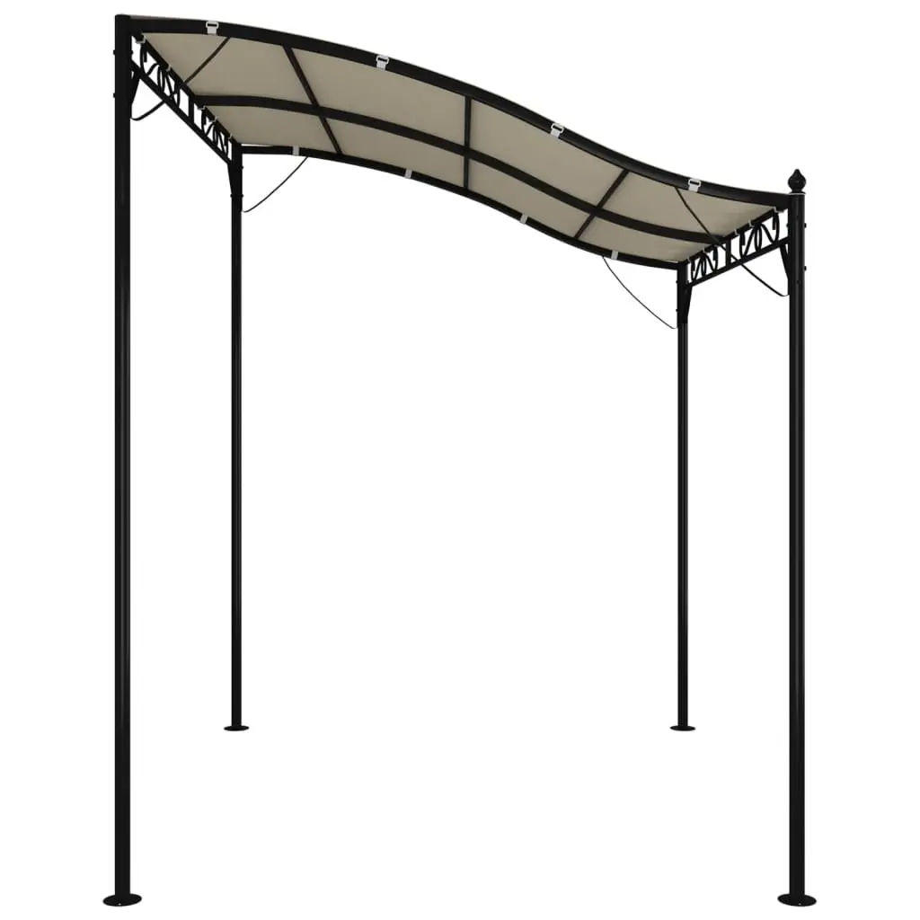 Gazebo Tent Steel Frame Water-Resistant Polyester Cream 2x2.3m Curved Top