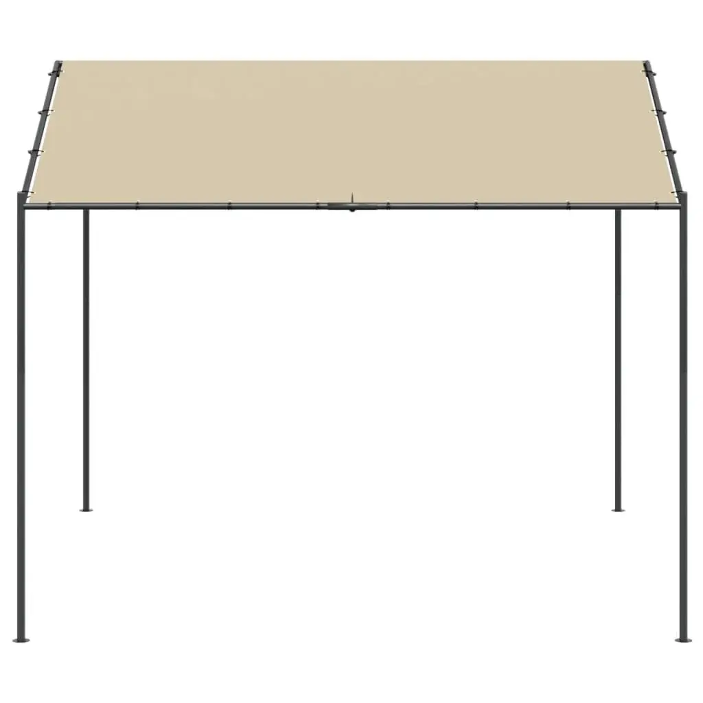 Canopy Tent Polyester 4x4m Beige Outdoor Garden Gazebo Steel Frame