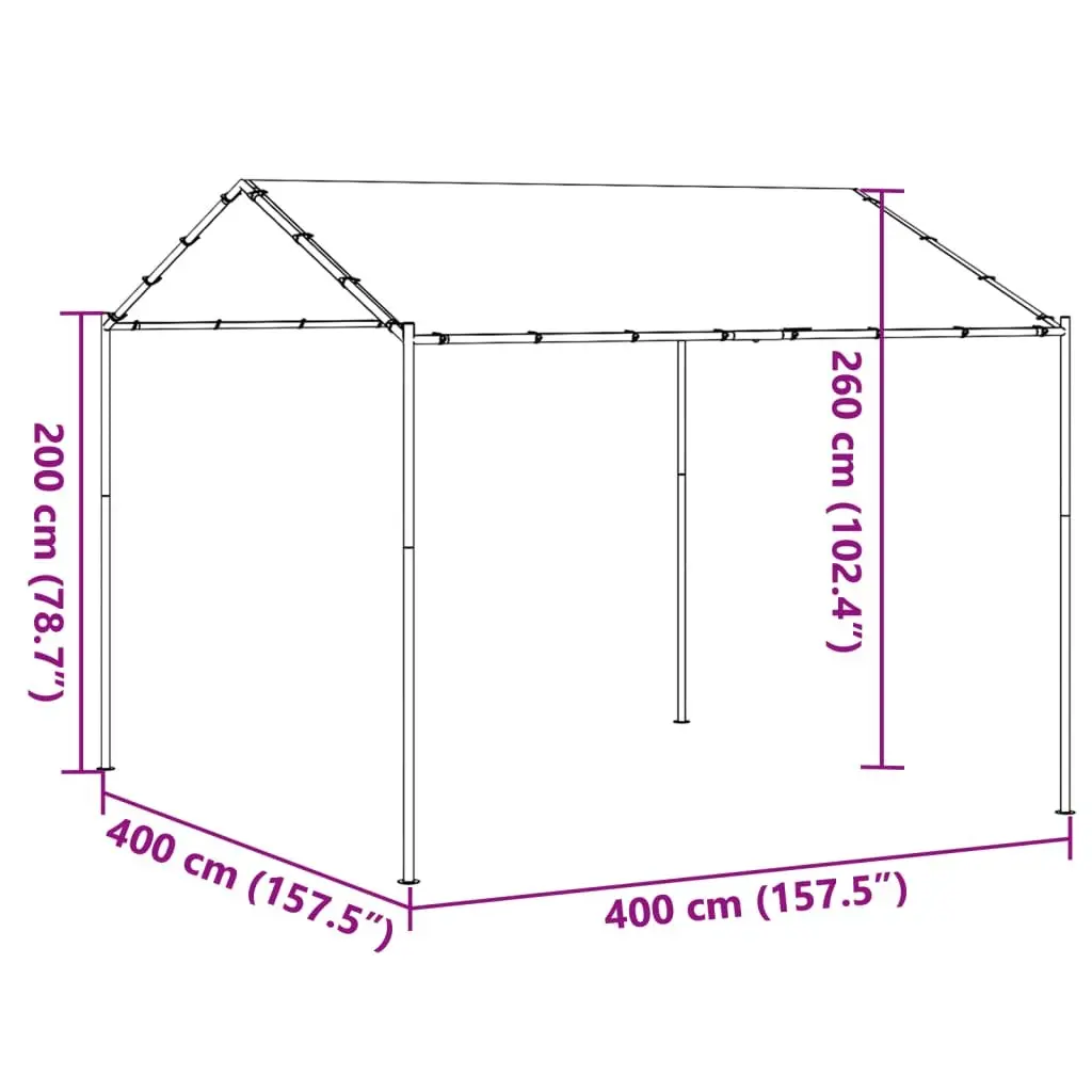Canopy Tent Polyester 4x4m Beige Outdoor Garden Gazebo Steel Frame
