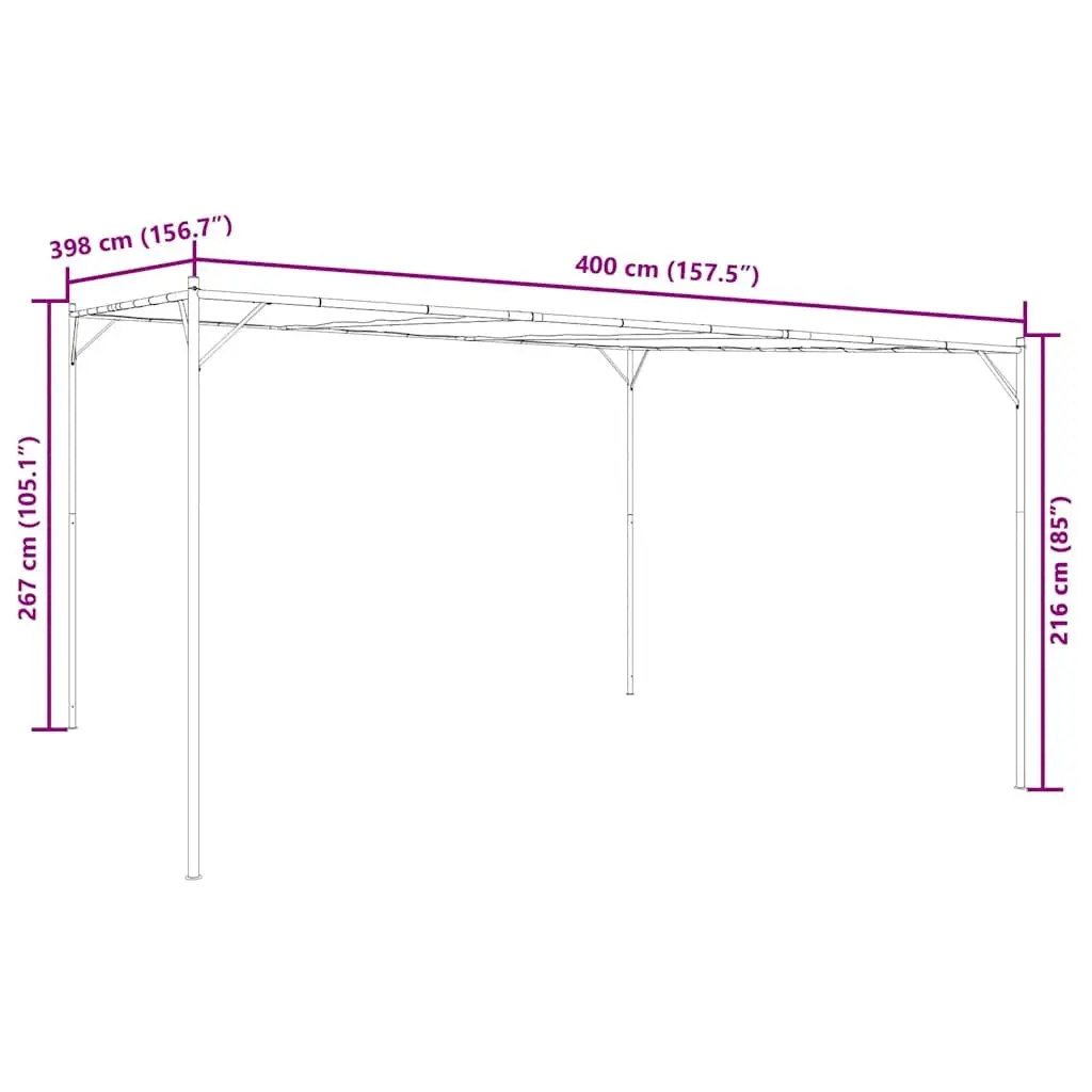Anthracite 4x4 m Outdoor Canopy with Steel Frame