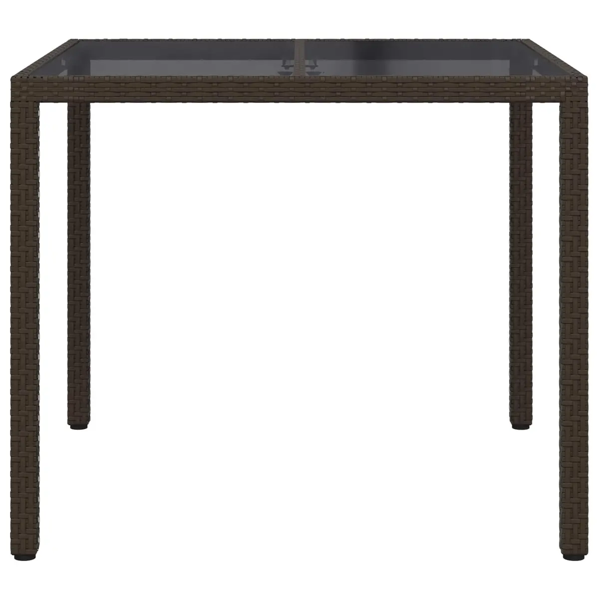 Brown Outdoor Dining Table 90x90x75cm with Poly Rattan