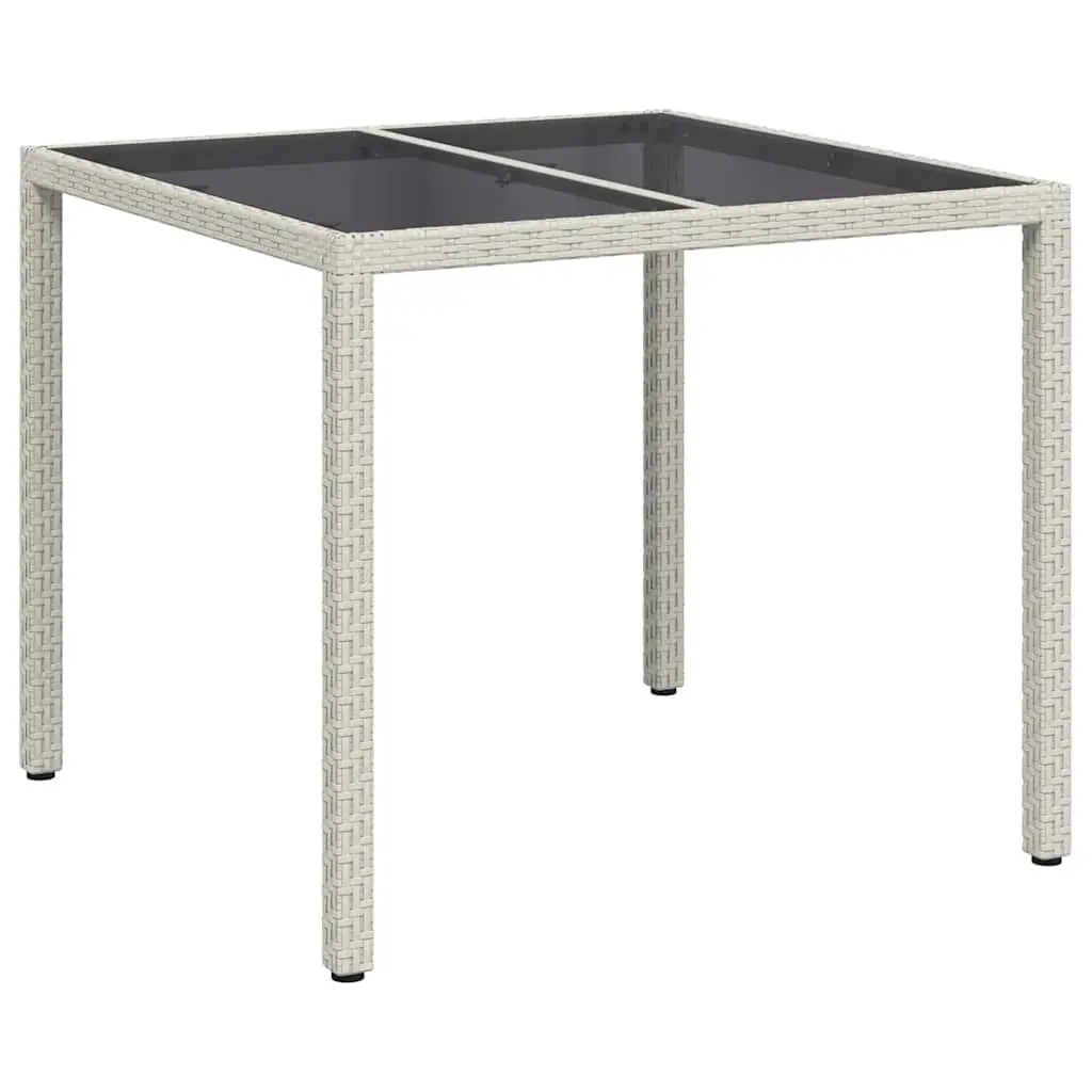 White Poly Rattan Garden Dining Table 90x90x75cm