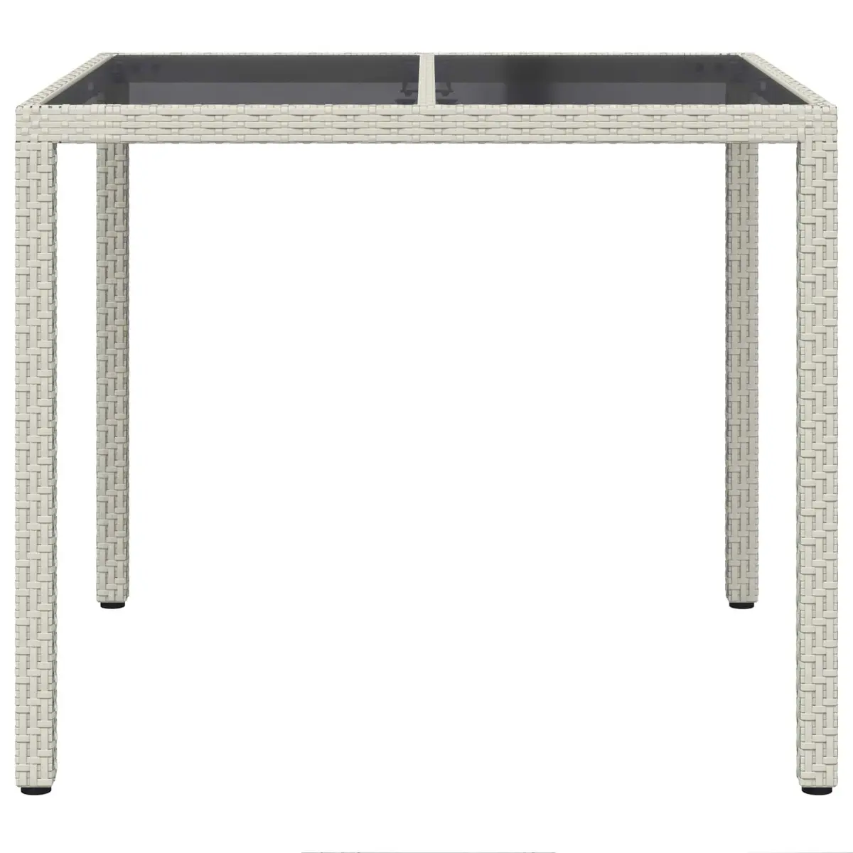 White Poly Rattan Garden Dining Table 90x90x75cm