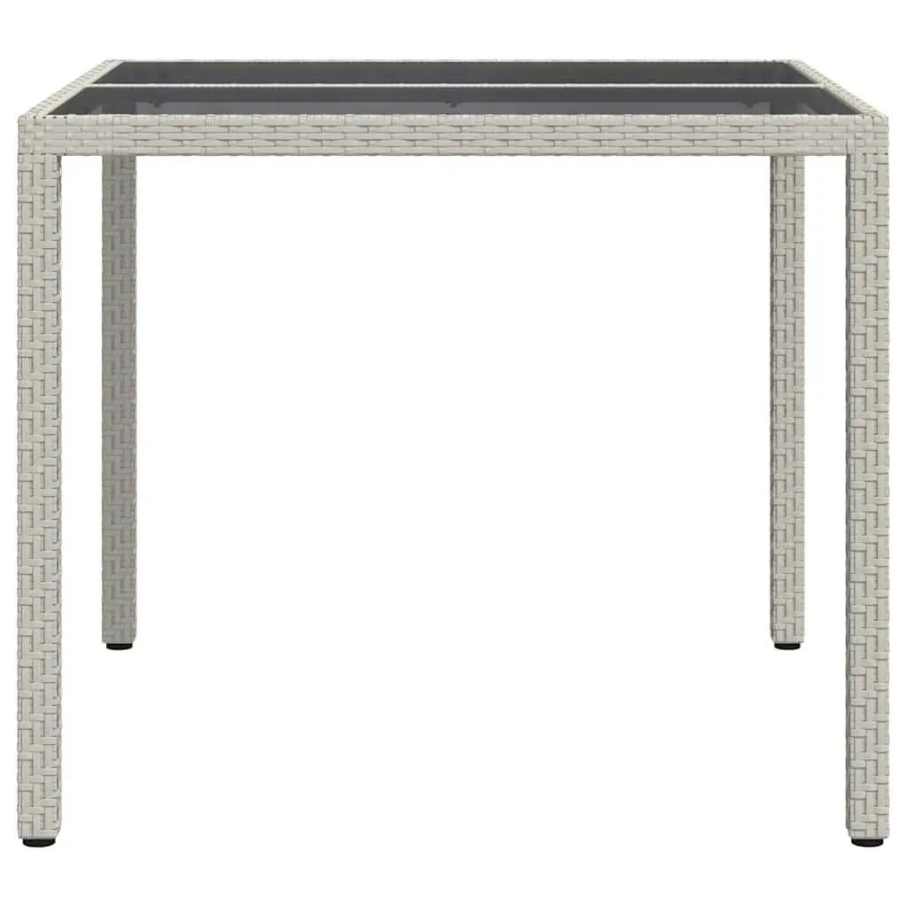 White Poly Rattan Garden Dining Table 90x90x75cm