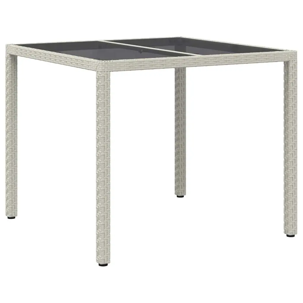White Poly Rattan Garden Dining Table 90x90x75cm
