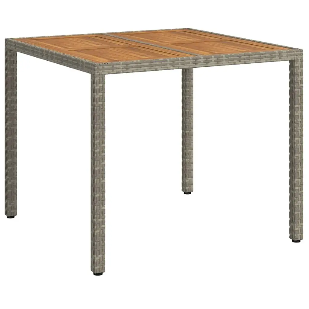 Grey Poly Rattan Garden Table 90 x 90 x 75 cm