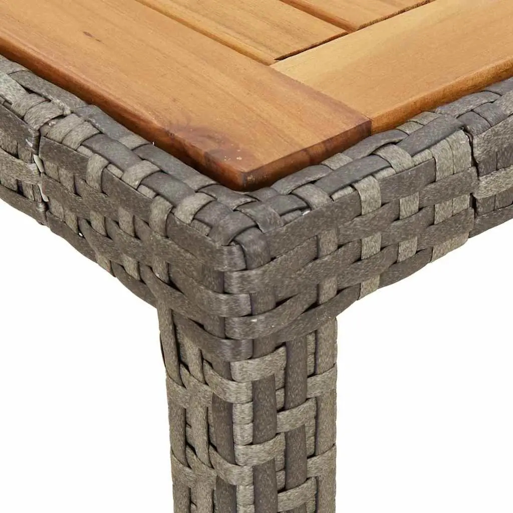 Grey Poly Rattan Garden Table 90 x 90 x 75 cm