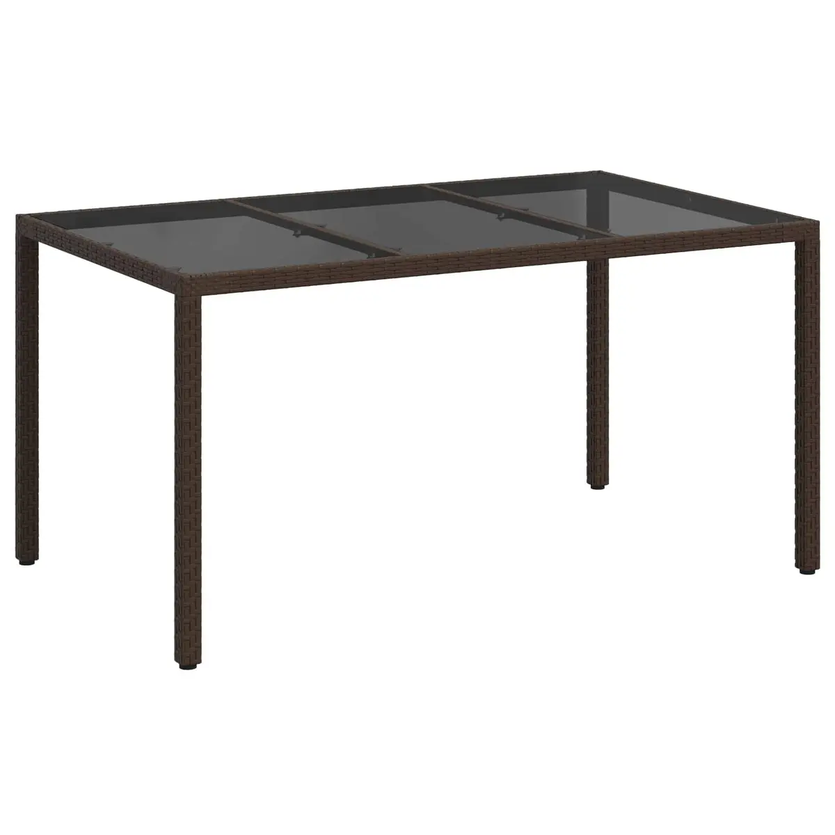 Outdoor Brown Dining Table 150x90x75cm in Poly Rattan