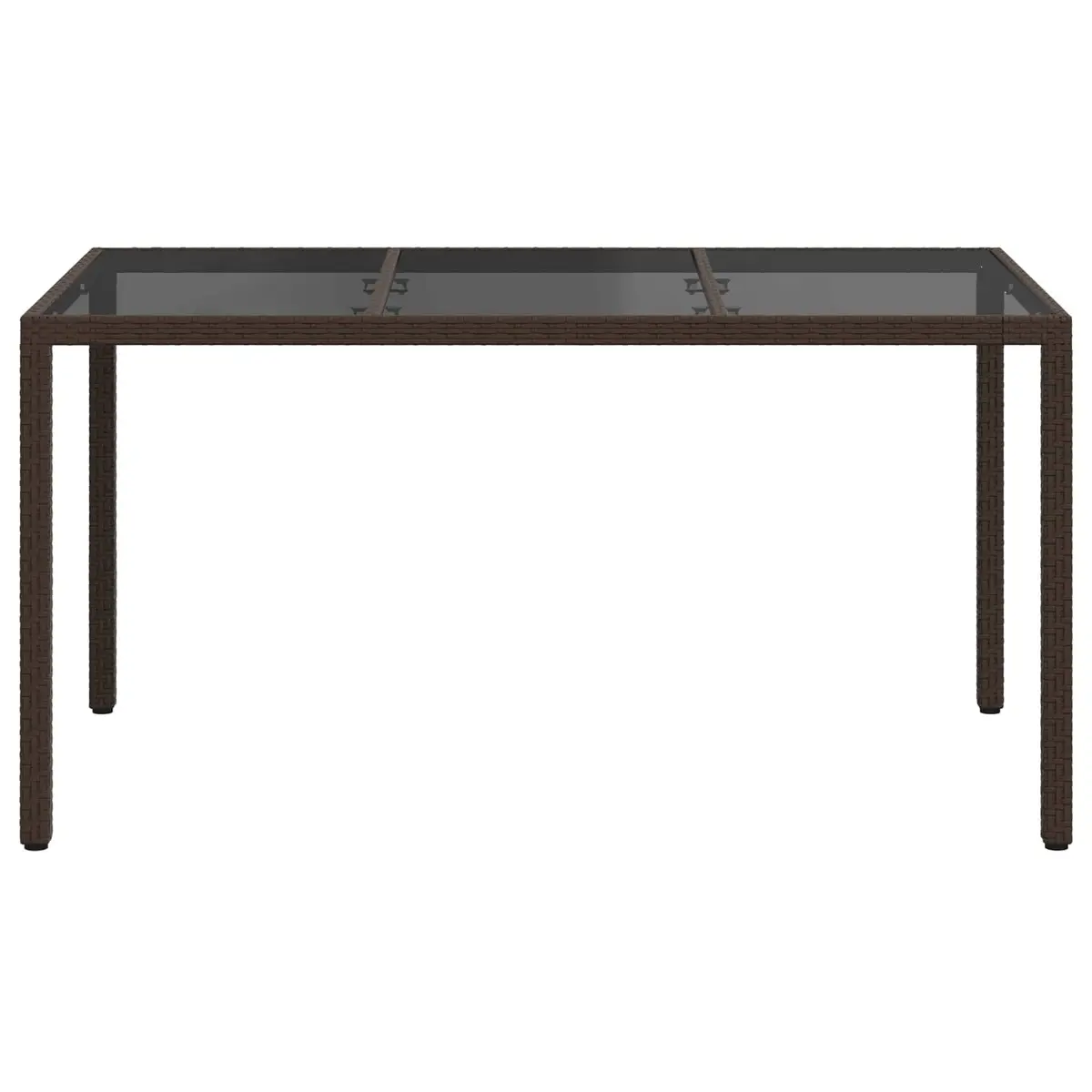 Outdoor Brown Dining Table 150x90x75cm in Poly Rattan