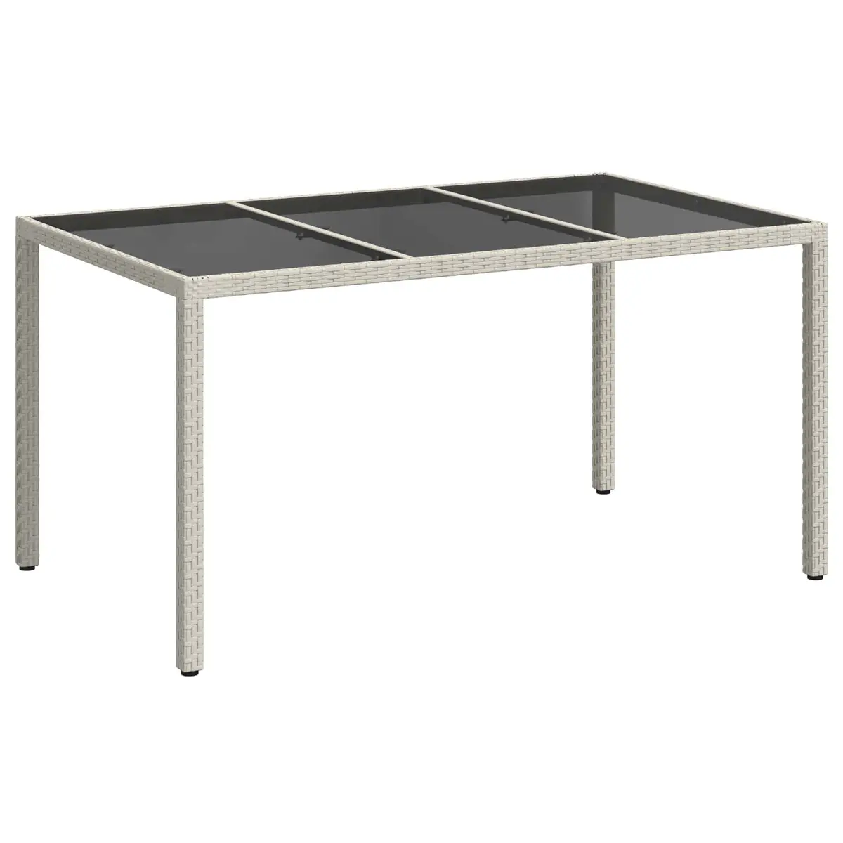 White Poly Rattan Garden Dining Table 150x90x75cm