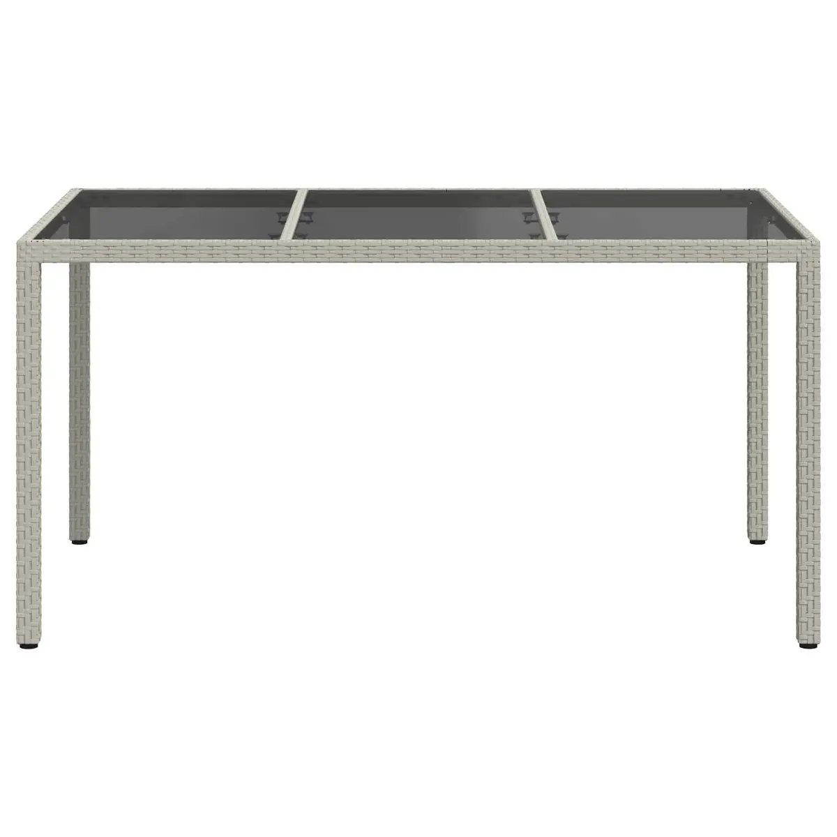 White Poly Rattan Garden Dining Table 150x90x75cm