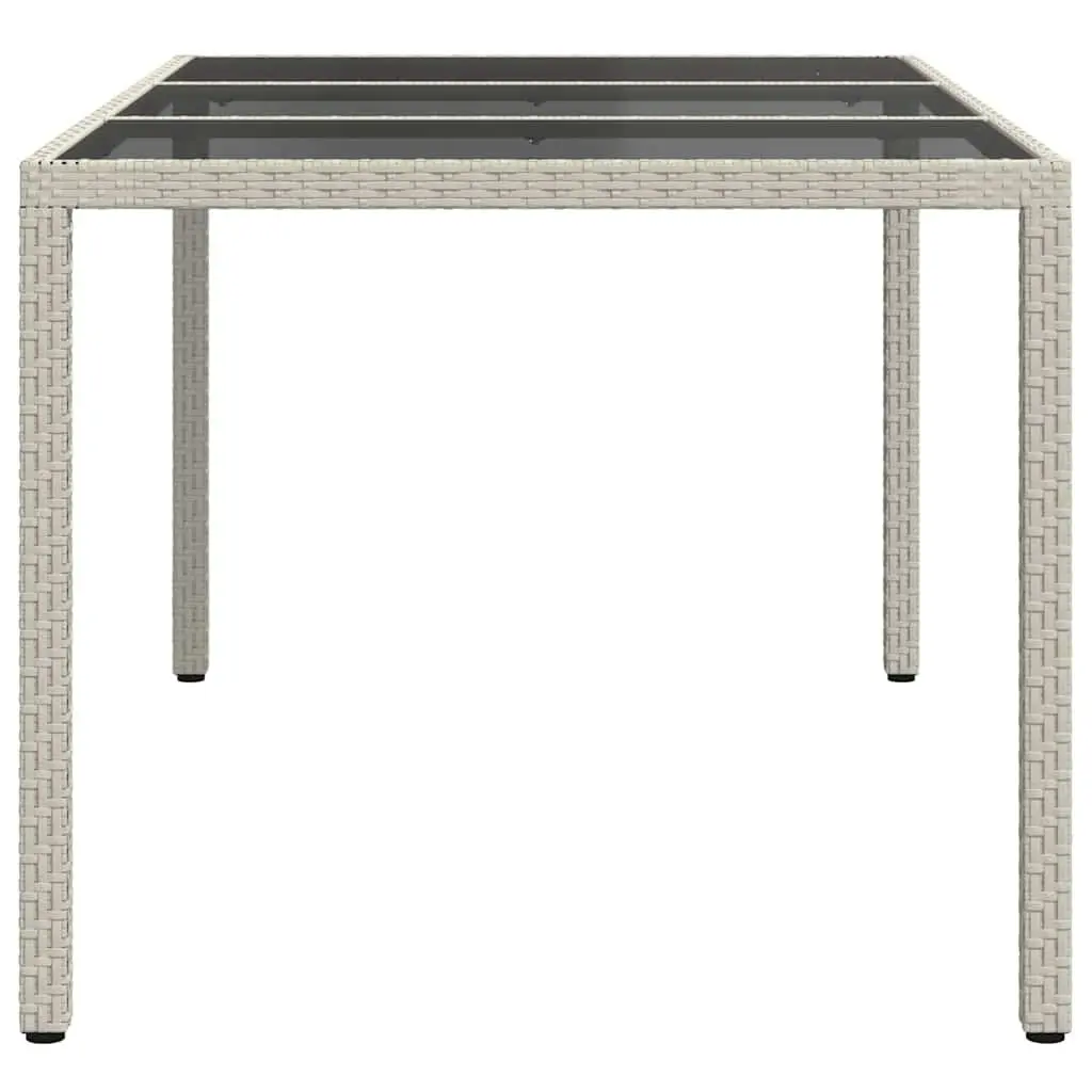 White Poly Rattan Garden Dining Table 150x90x75cm