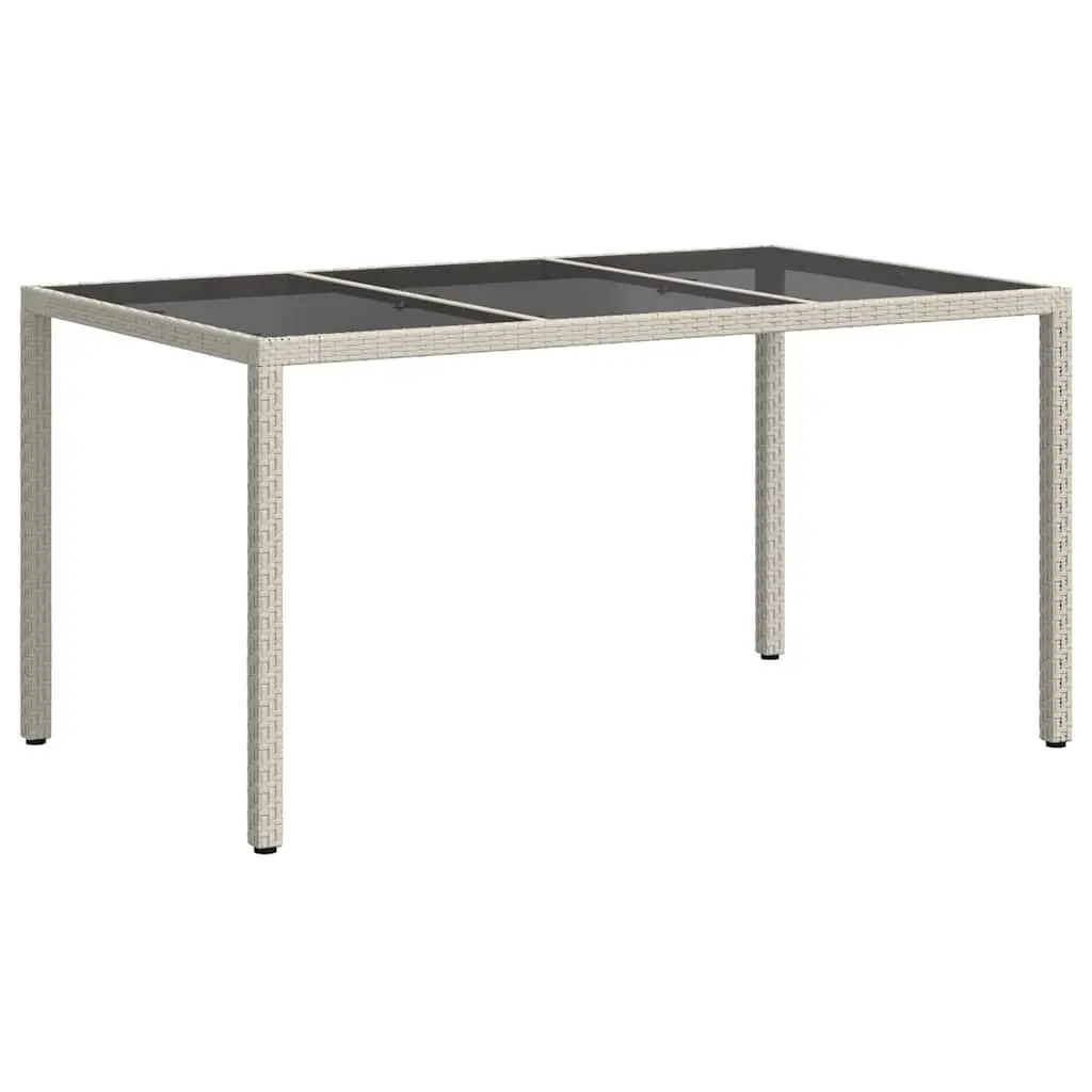 White Poly Rattan Garden Dining Table 150x90x75cm