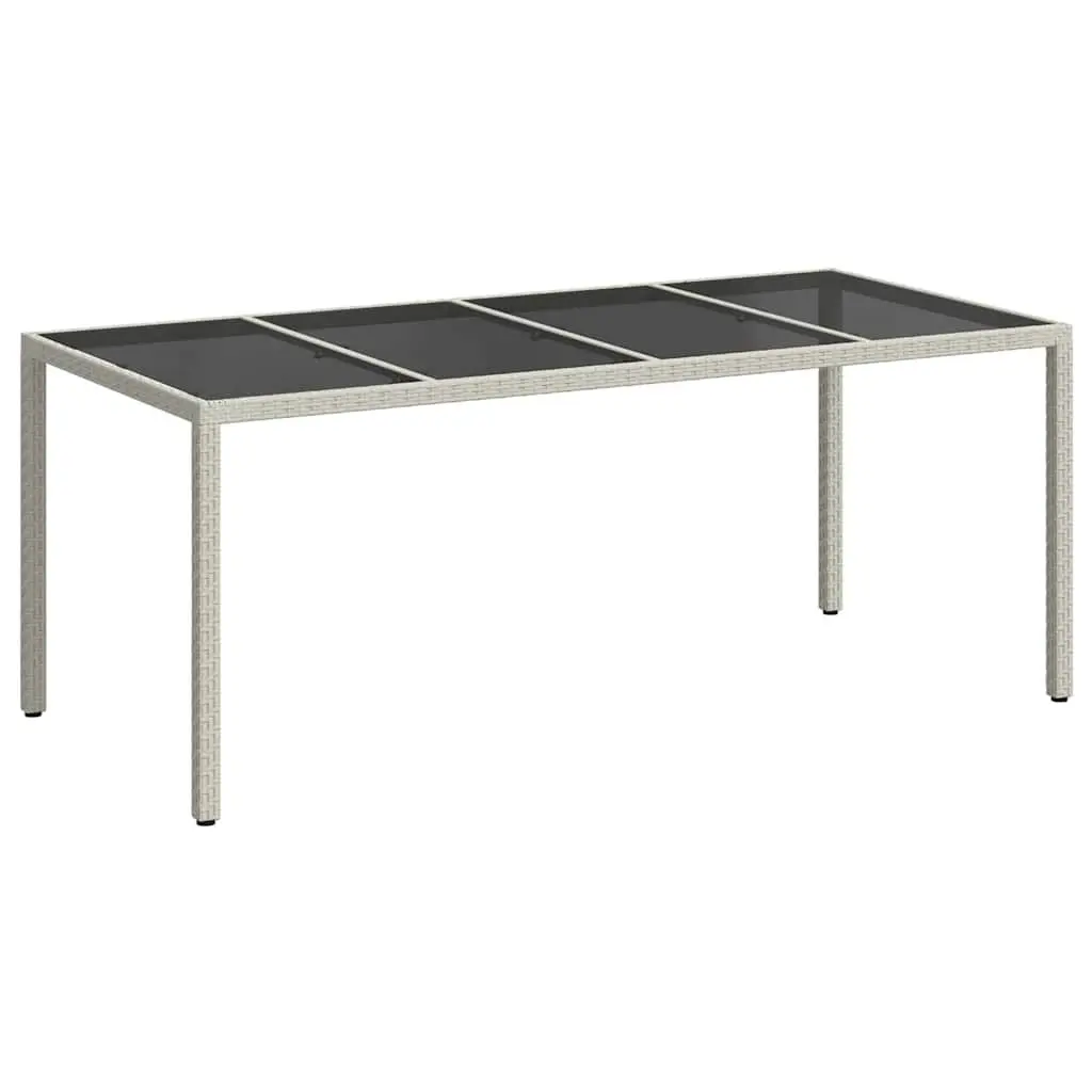 White Poly Rattan Garden Dining Table 190x90x75cm