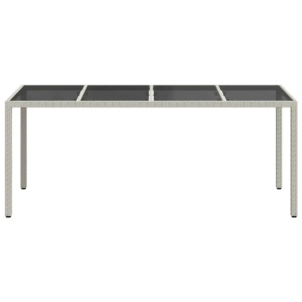 White Poly Rattan Garden Dining Table 190x90x75cm