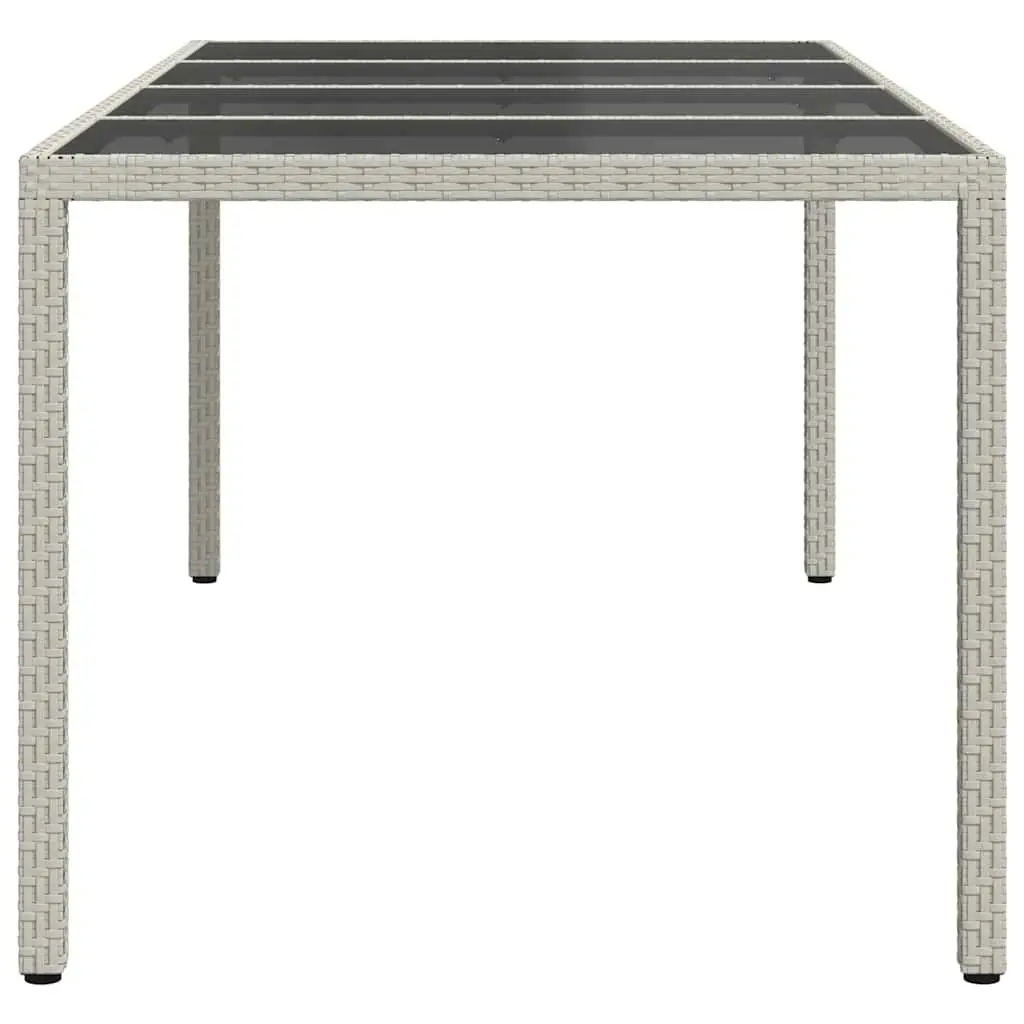 White Poly Rattan Garden Dining Table 190x90x75cm