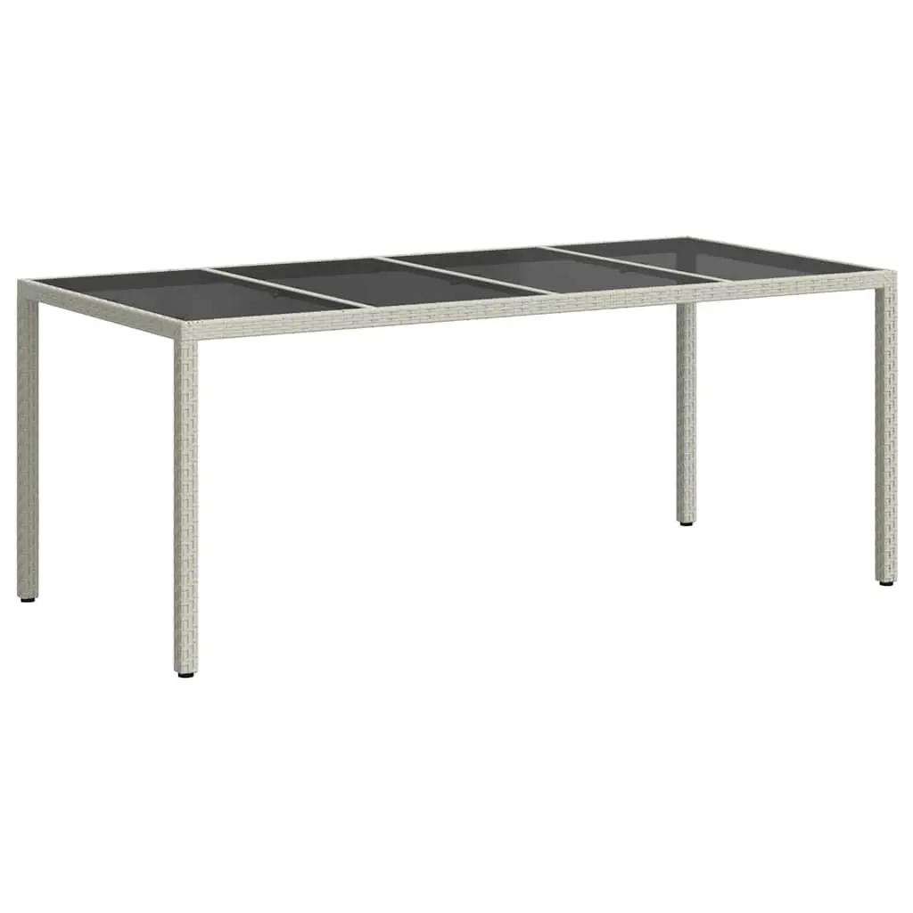White Poly Rattan Garden Dining Table 190x90x75cm